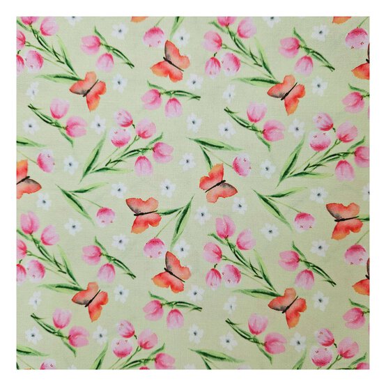 Watercolour Tulips Cotton Fabric by the Metre image number 2