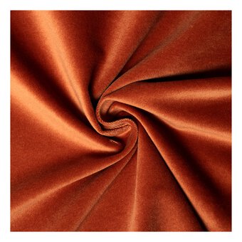 Rust Cotton Velvet Fabric by the Metre