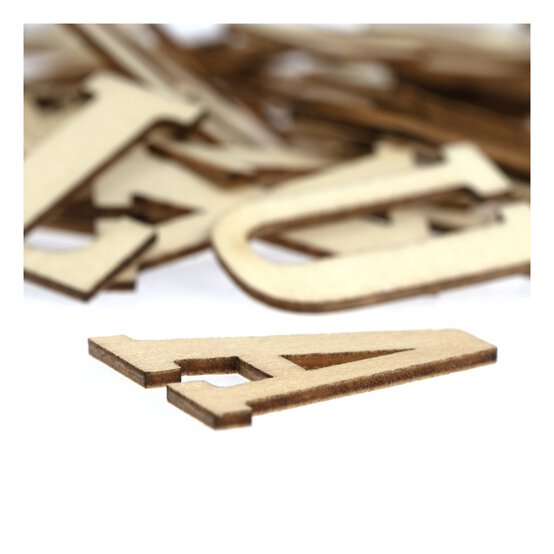 Natural Wooden Letters 52 Pieces image number 2