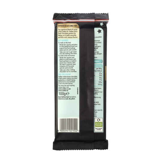 Dr. Oetker Extra Dark Chocolate 100g image number 3