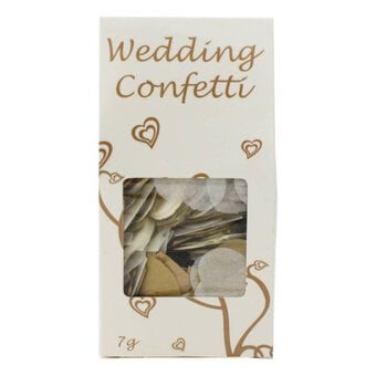 Gold and White Hearts Confetti 7g image number 2
