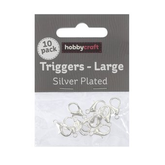 Silver Plated Trigger Clasp 15 x 6mm 10 Pack
