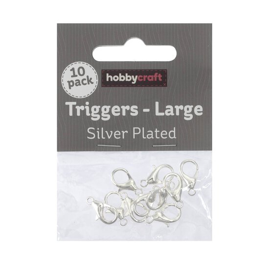 Silver Plated Trigger Clasp 15 x 6mm 10 Pack image number 1