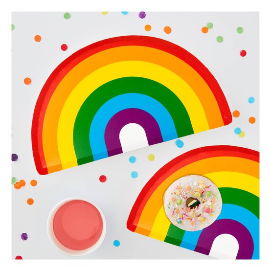 Ginger Ray Rainbow Paper Plates 8 Pack image number 2