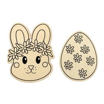 Paint Your Own Wooden Easter Decorations 2 Pack