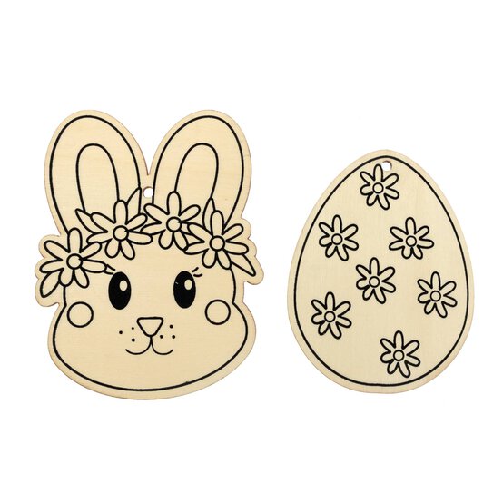 Paint Your Own Wooden Easter Decorations 2 Pack image number 2