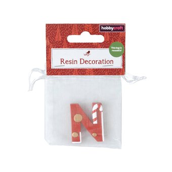 Christmas Resin Letter N Decoration 4cm image number 4