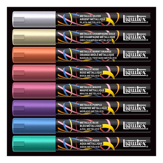 Liquitex Metallic Markers 2mm 8 Pack image number 3