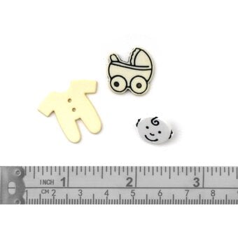 Trimits Baby Yellow Craft Buttons 5 Pieces image number 3