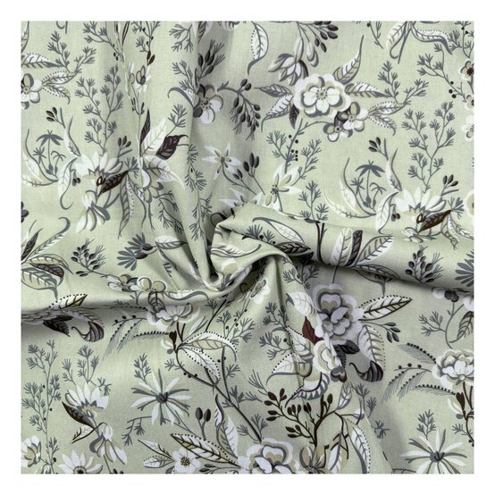V&A Pressed in Time Trailing Leaves Cotton Fabric by the Metre image number 1