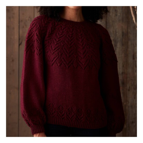 Knitcraft Lace Detail Yoke Jumper Digital Pattern 0234 image number 1