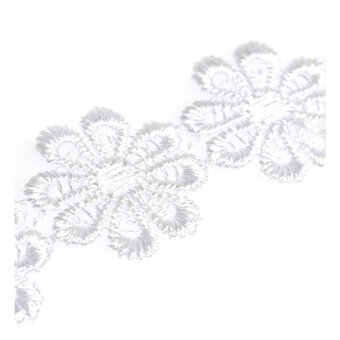 White Daisy Guipure Lace Trim by the Metre