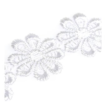 White Daisy Guipure Lace Trim by the Metre image number 2