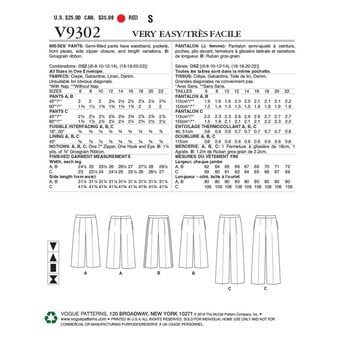 Vogue Women’s Trousers Sewing Pattern V9302 image number 2