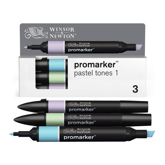 Winsor & Newton Pastel Tones 1 Promarkers 3 Pack image number 4