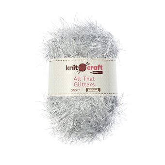 Knitcraft Silver White All That Glitters Yarn 50g 