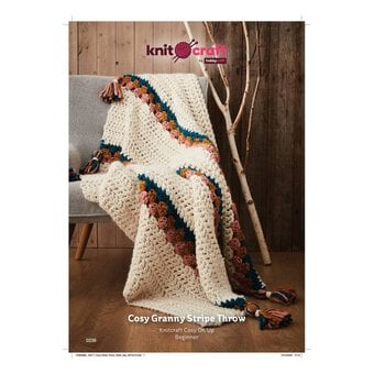 Knitcraft Cosy Granny Stripe Throw Digital Pattern 0238