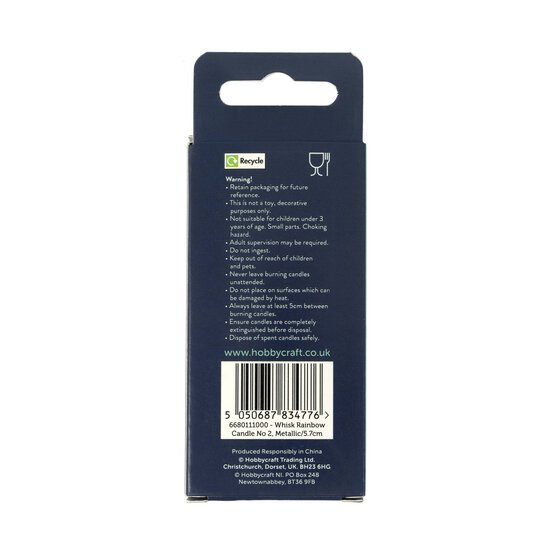 Whisk Metallic Rainbow Number 2 Candle image number 5