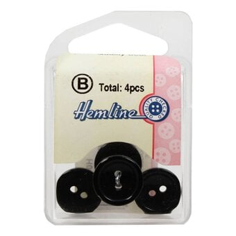 Hemline Black Basic Knitwear Button 4 Pack