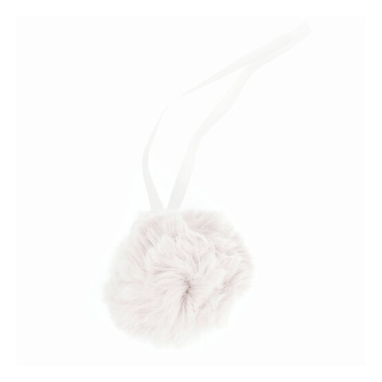 White Faux Fur Pom Pom 11cm image number 3