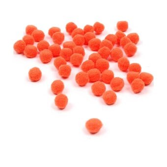 Orange Pom Poms 7mm 50 Pack