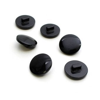 Hemline Black Basic Knitwear Button 6 Pack