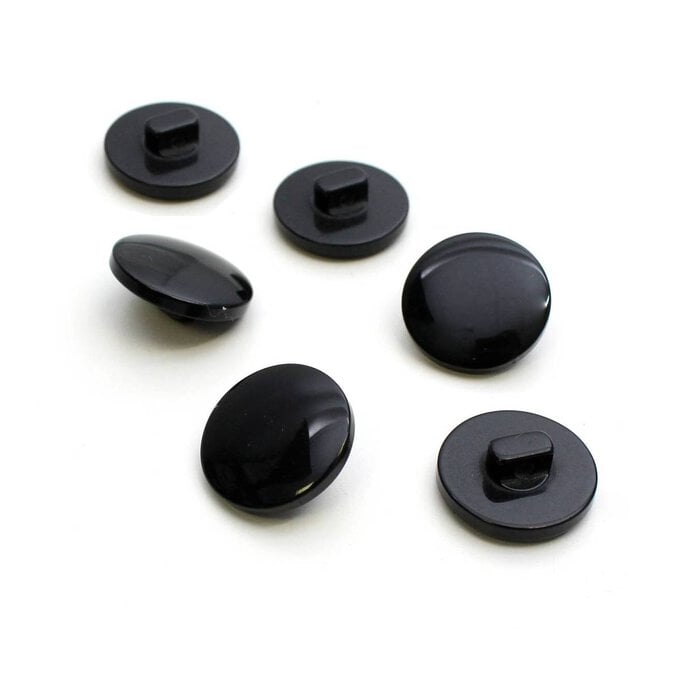 Hemline Black Basic Knitwear Button 6 Pack image number 1