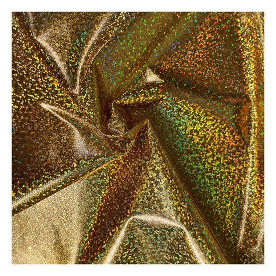 Gold Hologram Foil Fabric by the Metre image number 1