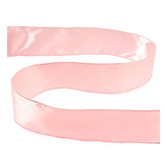Blush Wire Edge Satin Ribbon 63mm x 3m image number 1