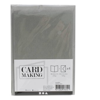 Pearlescent Silver Cards and Envelopes A6 4 Pack