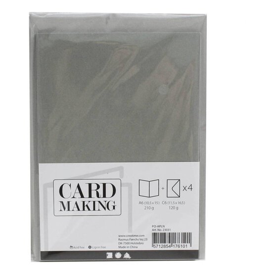 Pearlescent Silver Cards  A6 4 Pack image number 2
