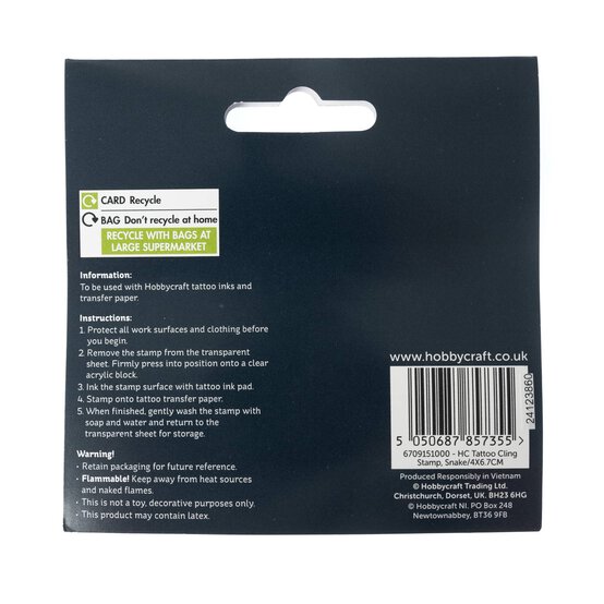 Snake Tattoo Cling Stamp image number 5