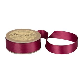 Wine Double-Faced Satin Ribbon 18mm x 5m
