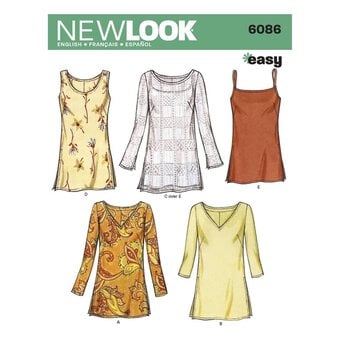 New Look Women's Tops Sewing Pattern 6086