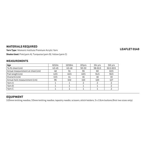 Knitcraft Kids' Striped Dress Digital Pattern 0149 image number 2