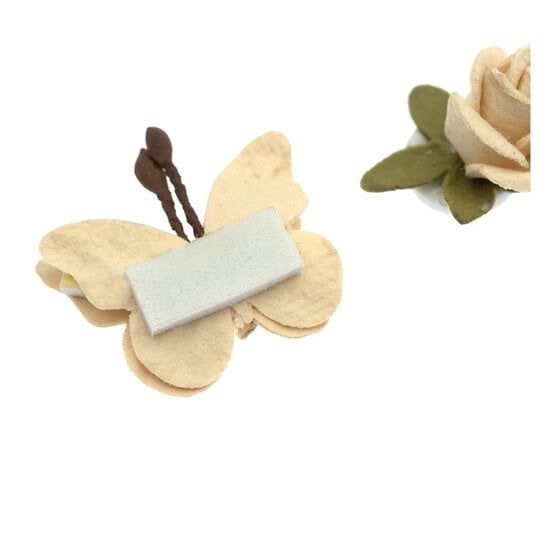 Handmade Cream Roses and Butterflies 20 Pack image number 3