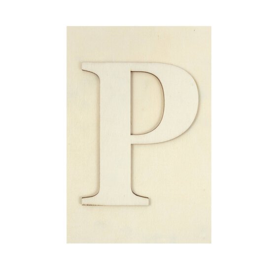 Wooden Letter P Plaque 10cm x 15cm image number 1