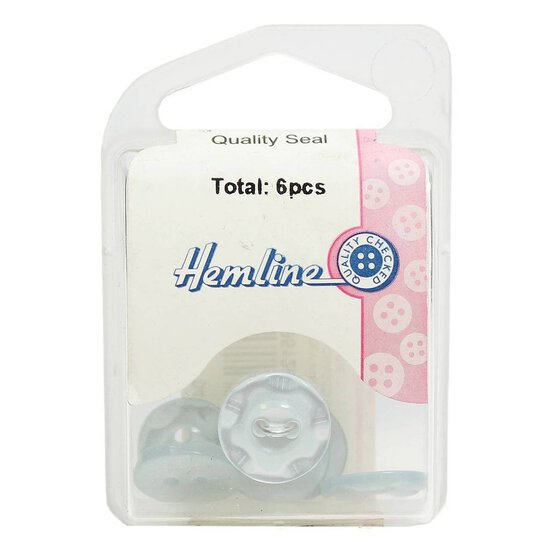 Hemline  Baby Blue Basic Scalloped Edge Button 6 Pack image number 2