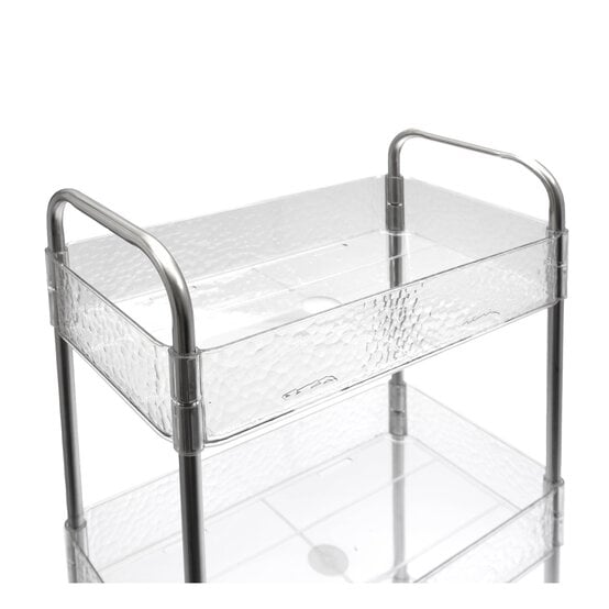 Clear Plastic Three Tier Storage Trolley image number 3