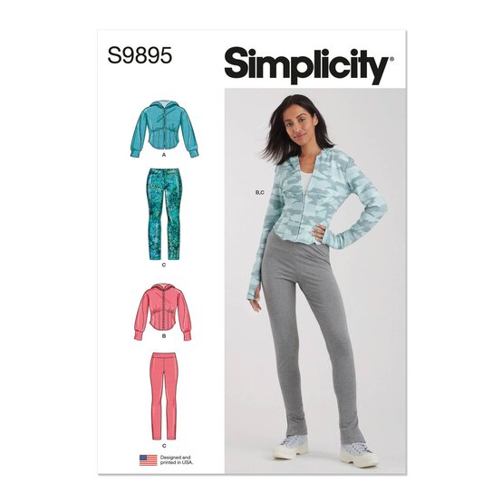 Simplicity Women's Jacket and Leggings Sewing Pattern S9895 (W2 20W-28W) image number 1
