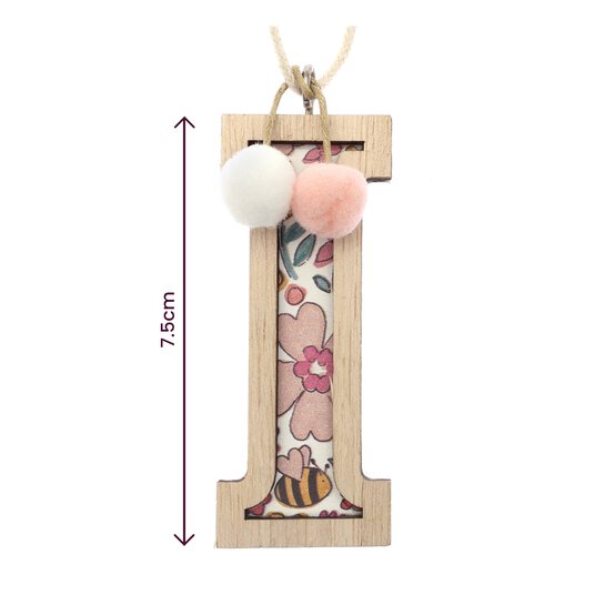 Hanging Wooden Letter I 7.5cm image number 3