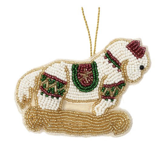Hanging Beaded Rocking Horse Decoration 11cm image number 2