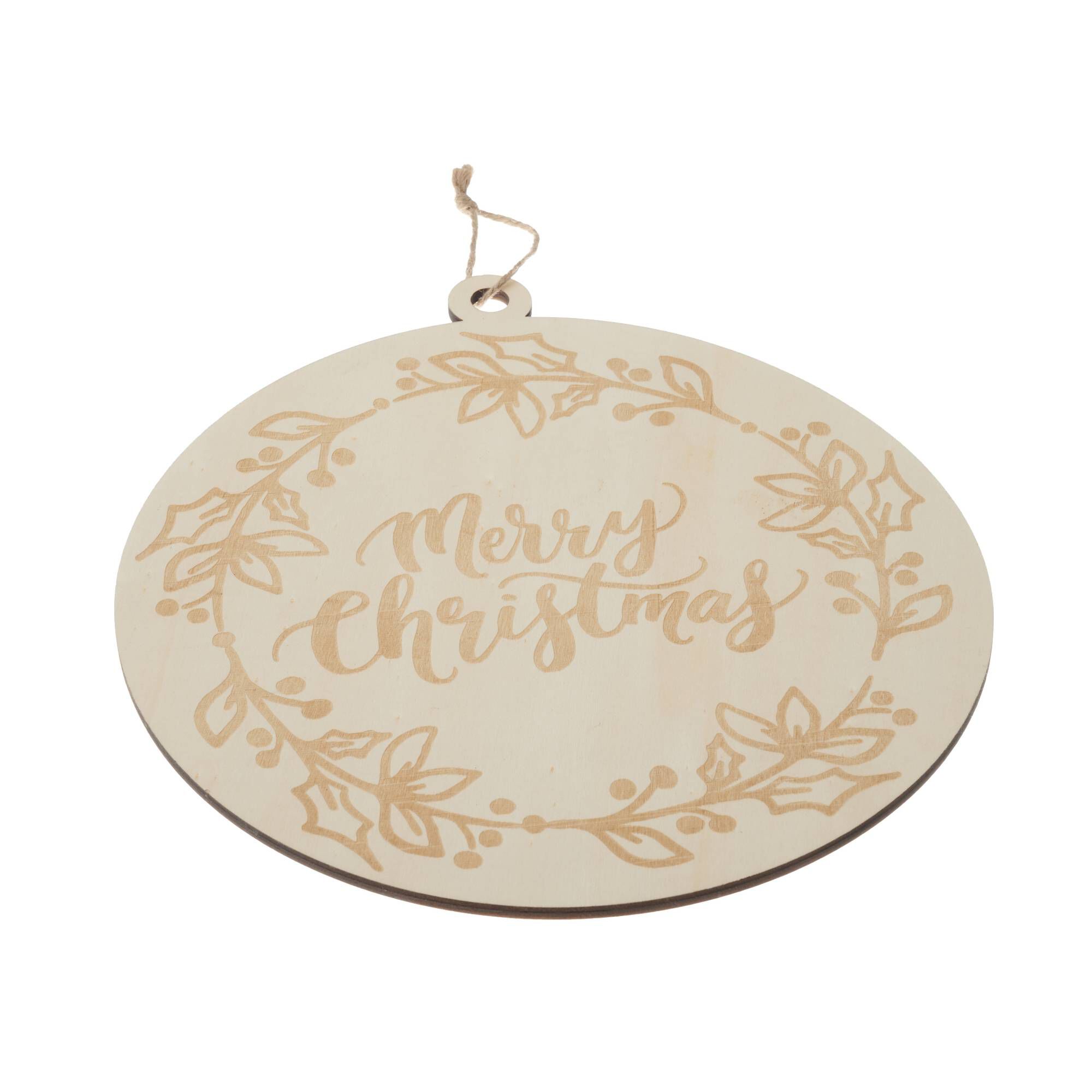 Hanging Merry Christmas Wooden Decoration 30cm Hobbycraft