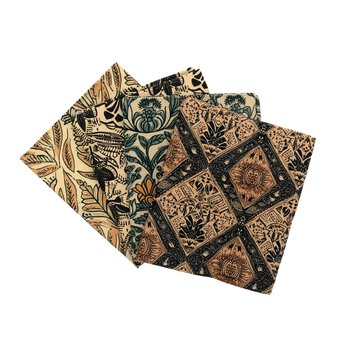 Block Prints Blue Cotton Fat Quarters 4 Pack