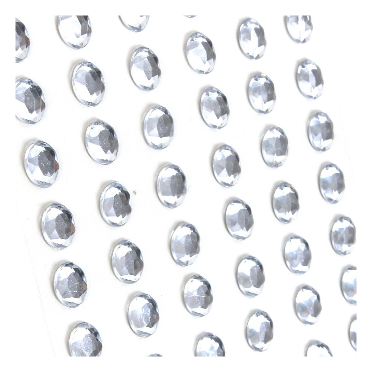 Silver Adhesive Oval Gems 48 Pack Hobbycraft