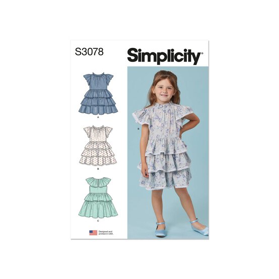 Simplicity Children’s Dress Sewing Pattern S3078 (3-8) image number 1
