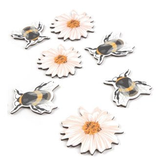 Bee and Flower Chipboard Stickers 8 Pack image number 2