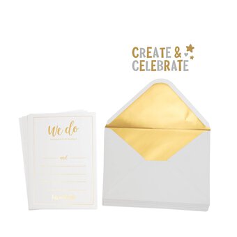 Create & Celebrate Gold Wedding Invitations 20 Pack 