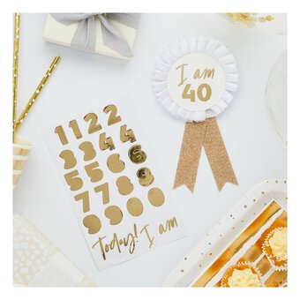 Gold Glitter Milestone Birthday Badge