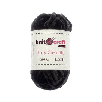 Knitcraft Black Tiny Chenille DK Yarn 25g